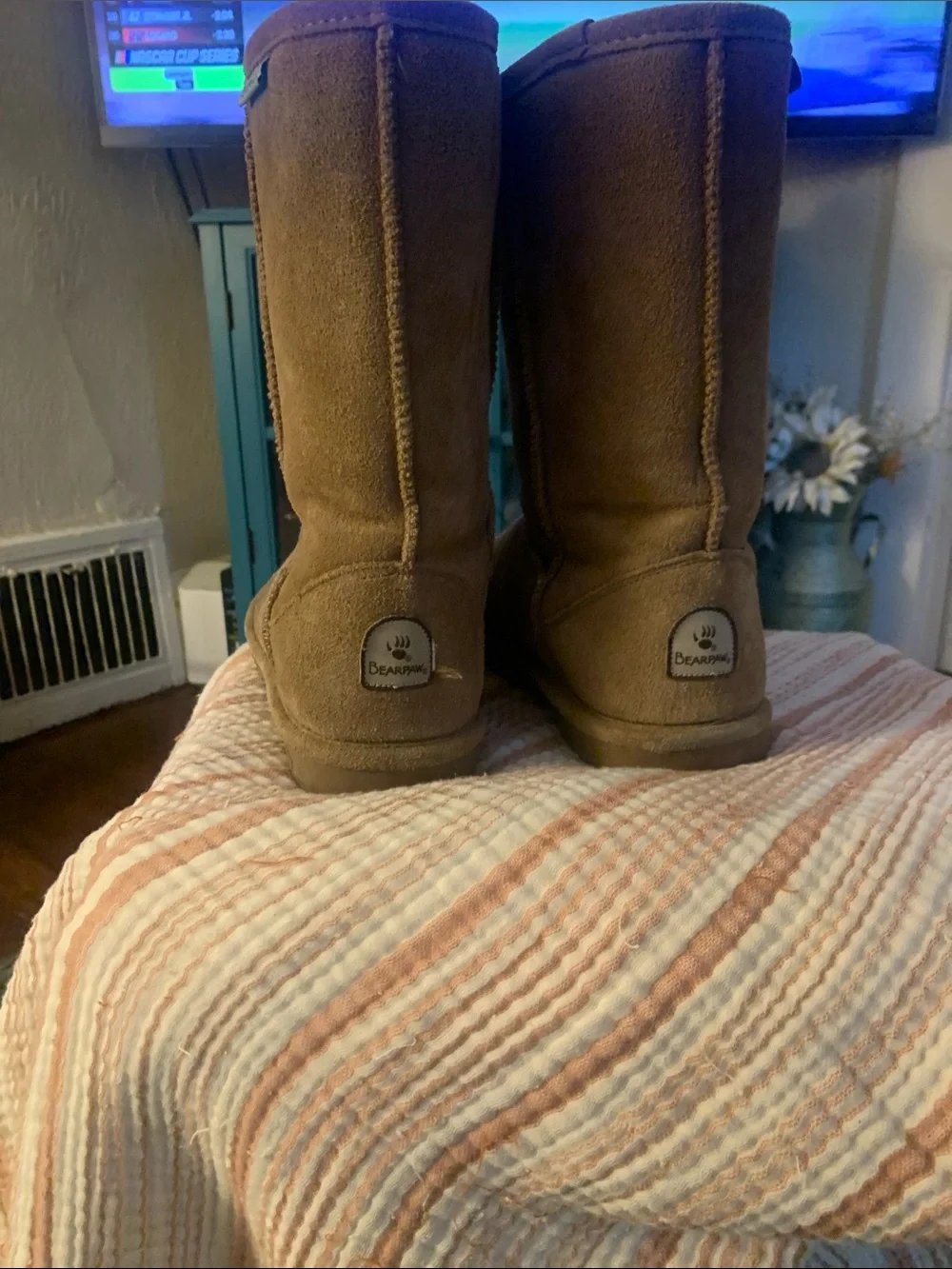 BearPaw Tall Suede Boot in Chestnut